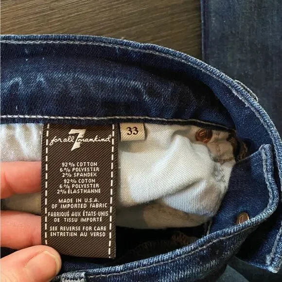 7 for all man kind luxe performance style Carsen size 33 jeans - Picture 4 of 12